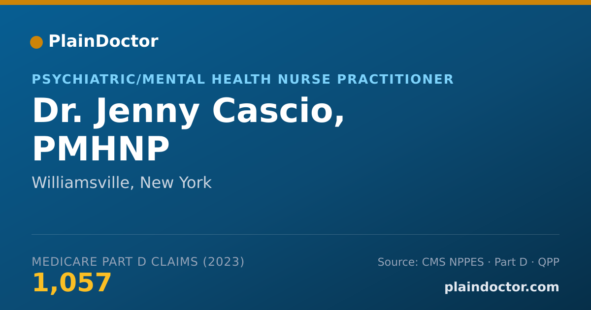 Shareable card for Jenny Cascio, PMHNP - Psychiatric/Mental Health Nurse Practitioner, Williamsville, NY