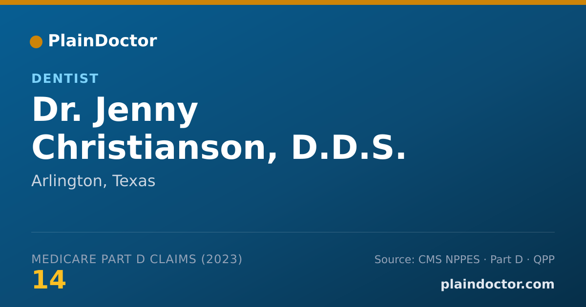 Shareable card for Jenny Christianson, D.D.S. - Dentist, Arlington, TX