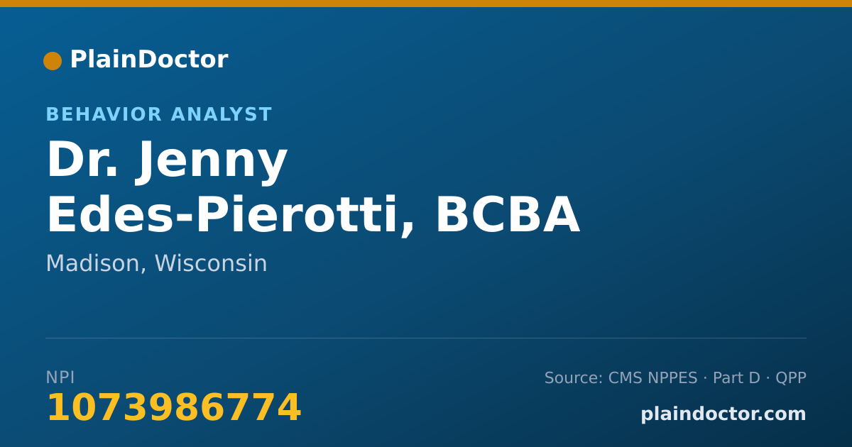Shareable card for Jenny Edes-Pierotti, BCBA - Behavior Analyst, Madison, WI