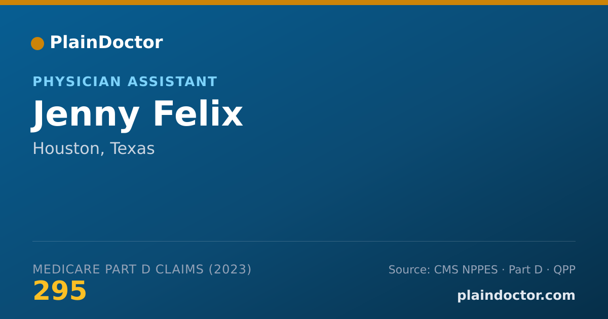 Shareable card for Jenny Felix - Physician Assistant, Houston, TX