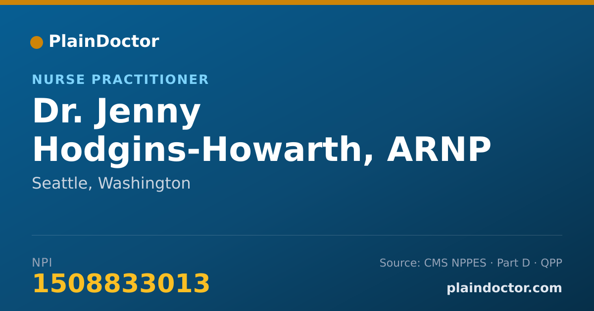 Shareable card for Jenny Hodgins-Howarth, ARNP - Nurse Practitioner, Seattle, WA