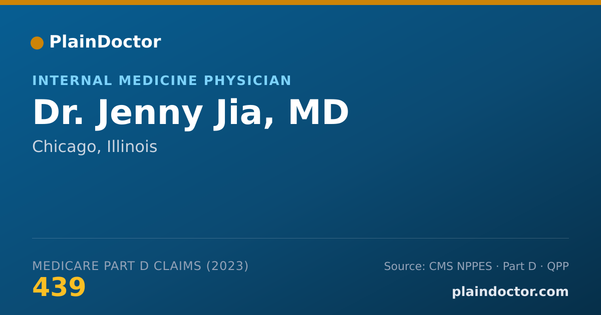 Shareable card for Jenny Jia, MD - Internal Medicine Physician, Chicago, IL