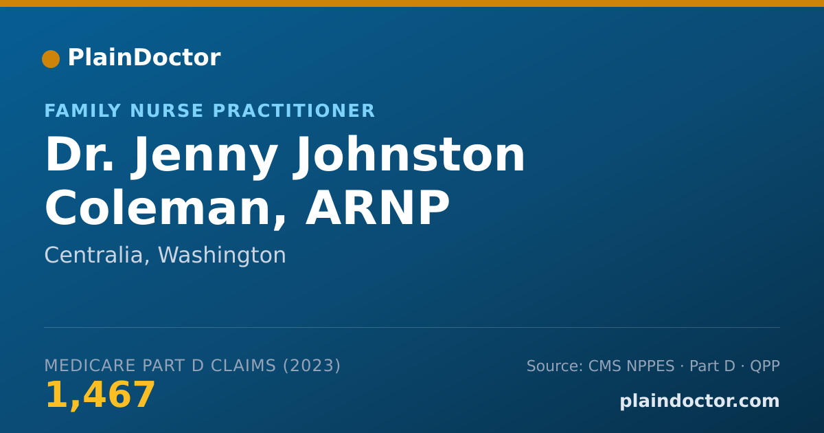 Shareable card for Jenny Johnston Coleman, ARNP - Family Nurse Practitioner, Centralia, WA