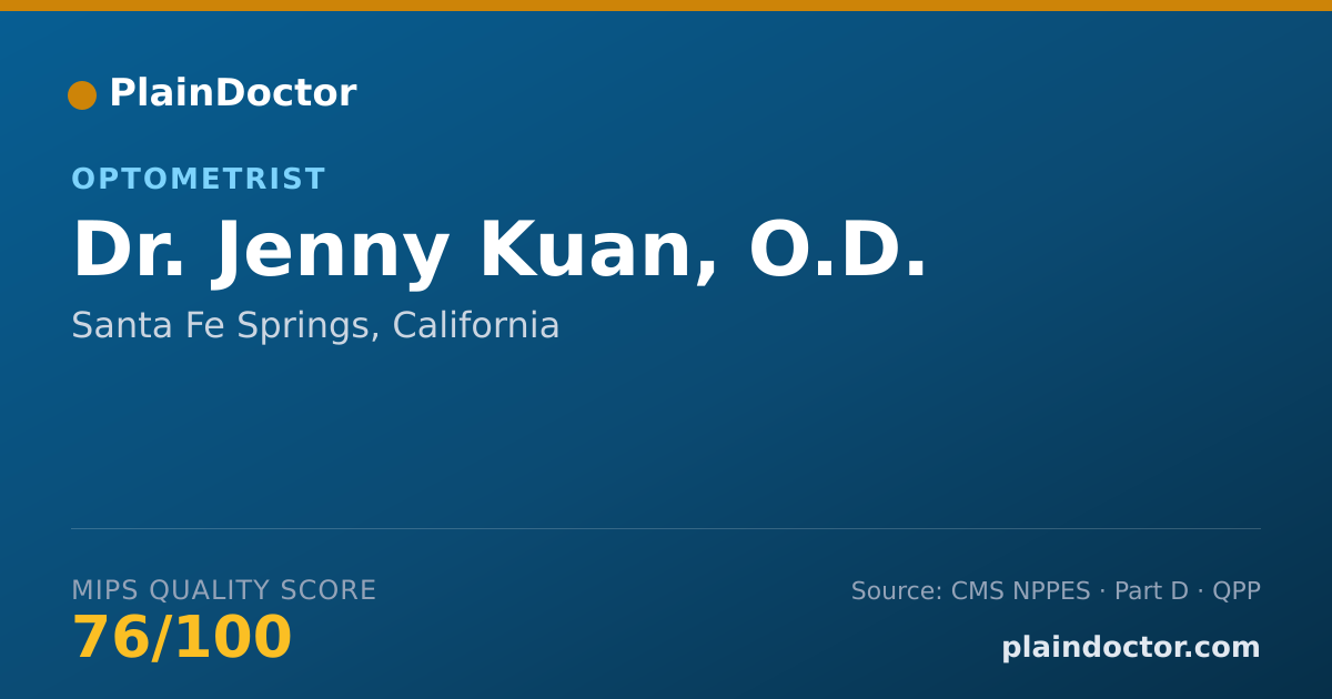 Shareable card for Jenny Kuan, O.D. - Optometrist, Santa Fe Springs, CA
