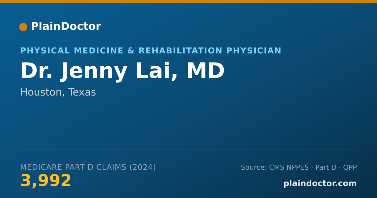 Shareable card for Jenny Lai, MD - Physical Medicine & Rehabilitation Physician, Houston, TX