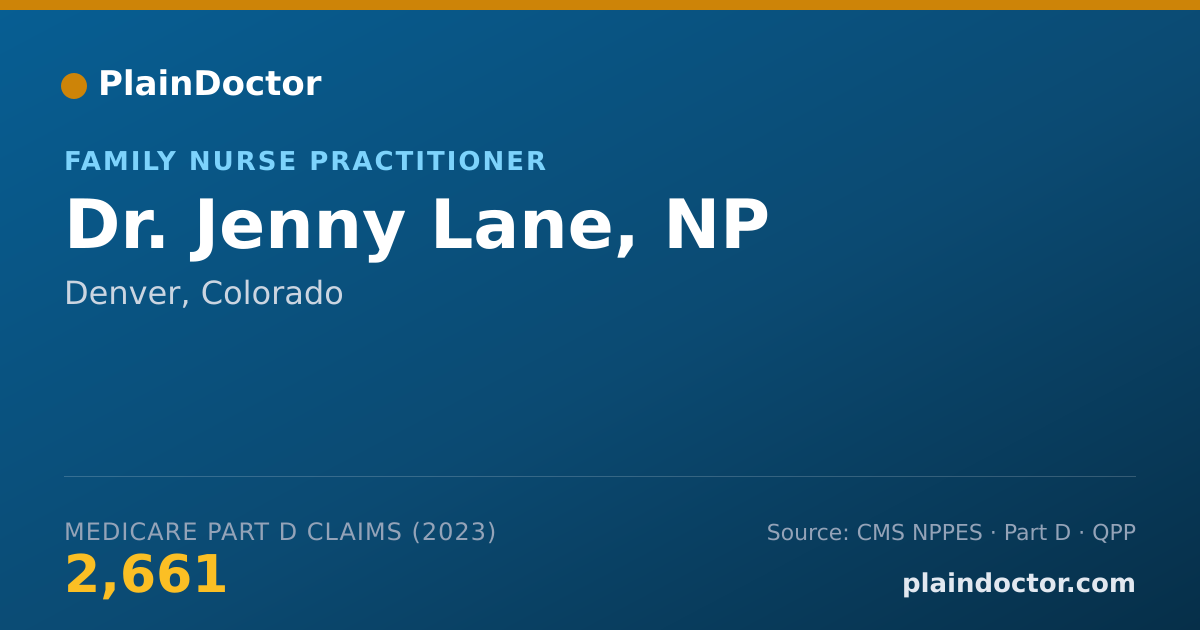 Shareable card for Jenny Lane, NP - Family Nurse Practitioner, Denver, CO