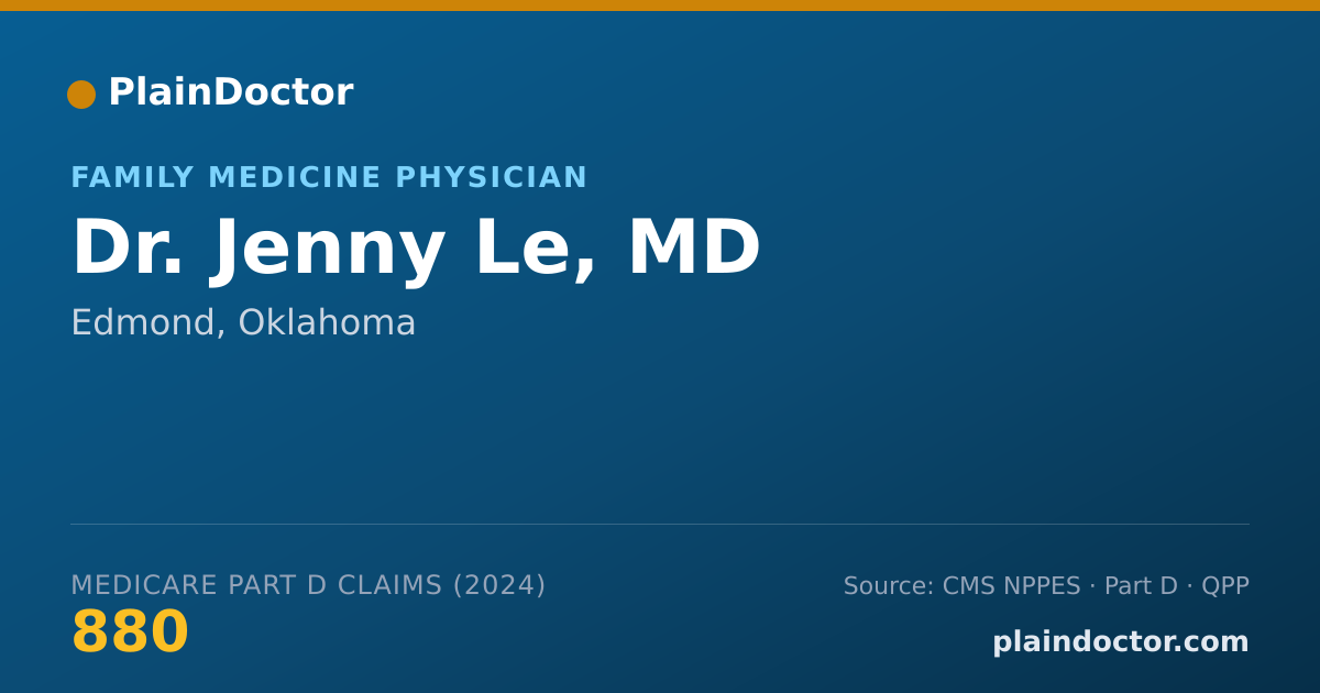 Shareable card for Jenny Le, MD - Family Medicine Physician, Edmond, OK