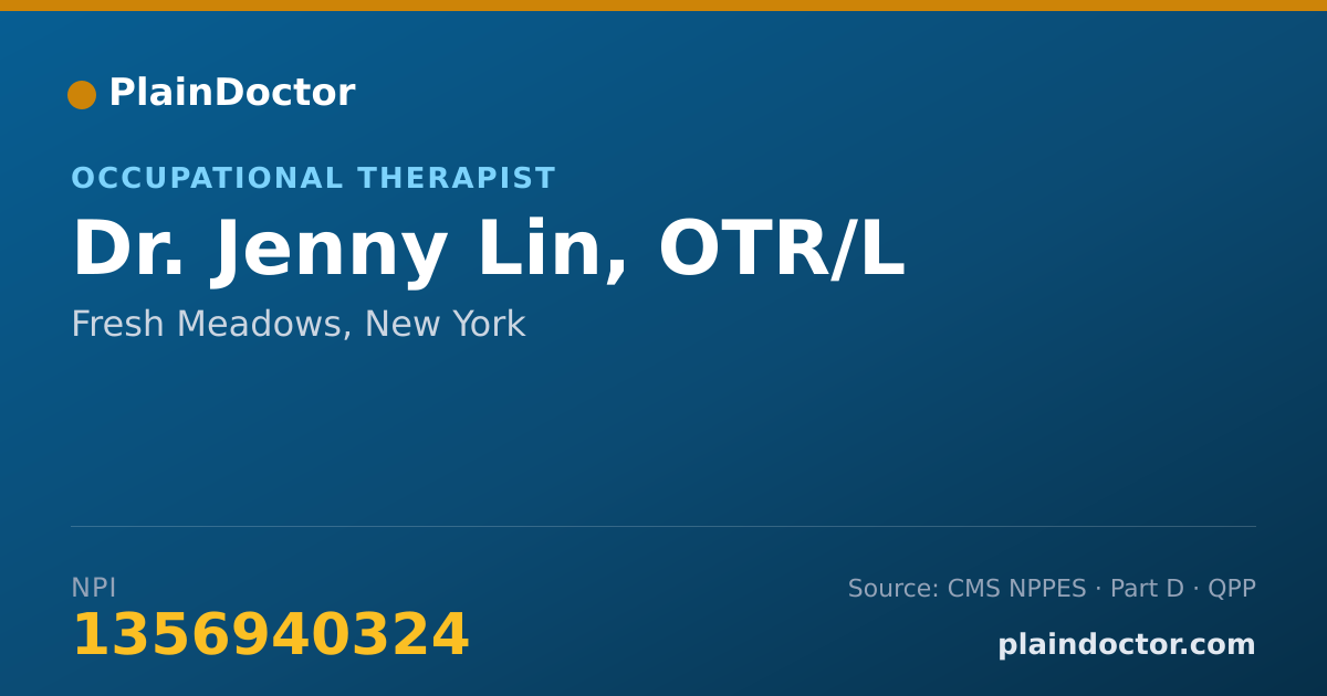 Shareable card for Jenny Lin, OTR/L - Occupational Therapist, Fresh Meadows, NY