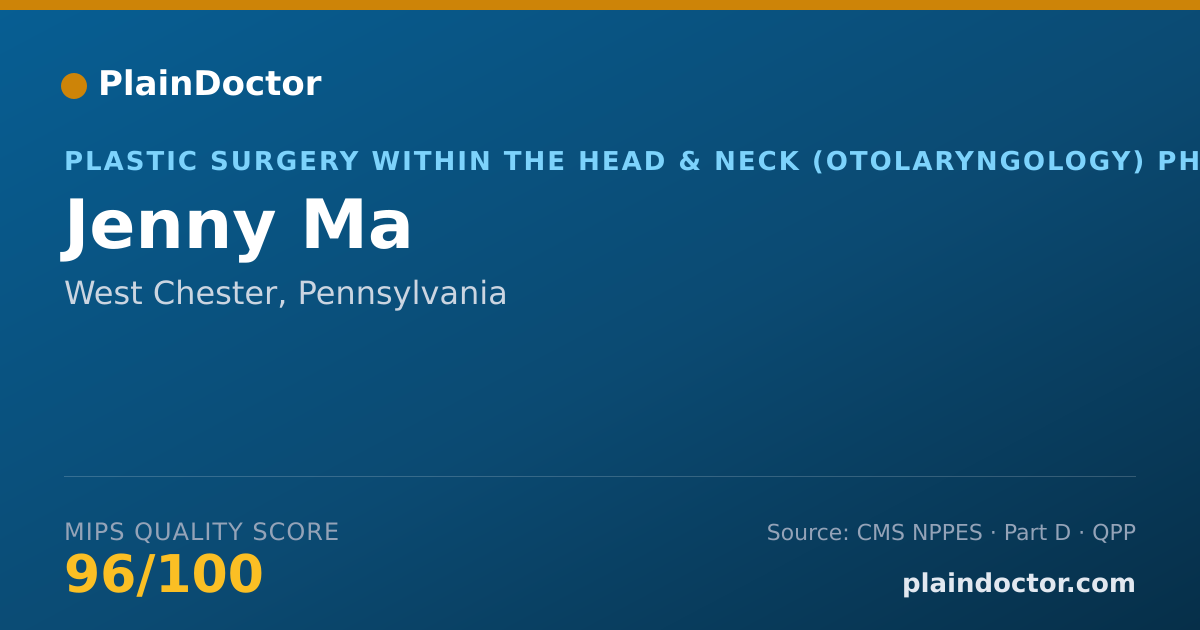 Shareable card for Jenny Ma - Plastic Surgery within the Head & Neck (Otolaryngology) Physician, West Chester, PA