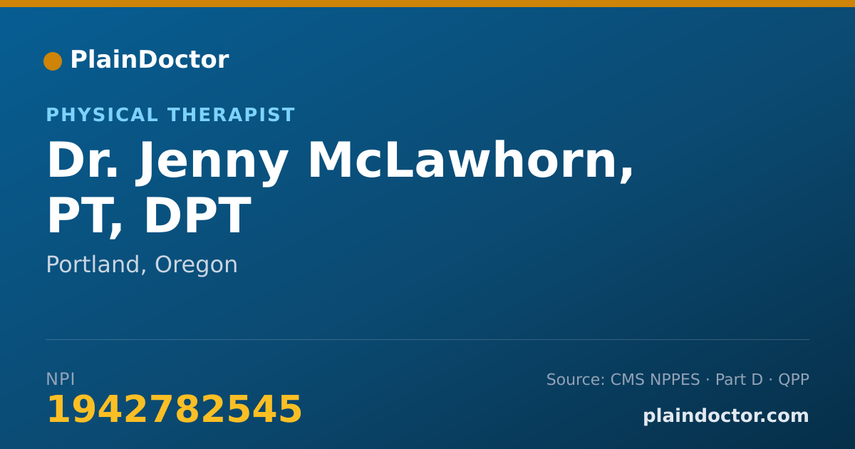 Shareable card for Jenny McLawhorn, PT, DPT - Physical Therapist, Portland, OR
