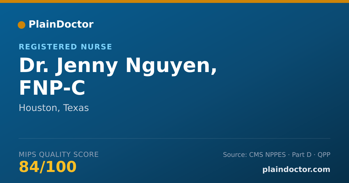 Shareable card for Jenny Nguyen, FNP-C - Registered Nurse, Houston, TX