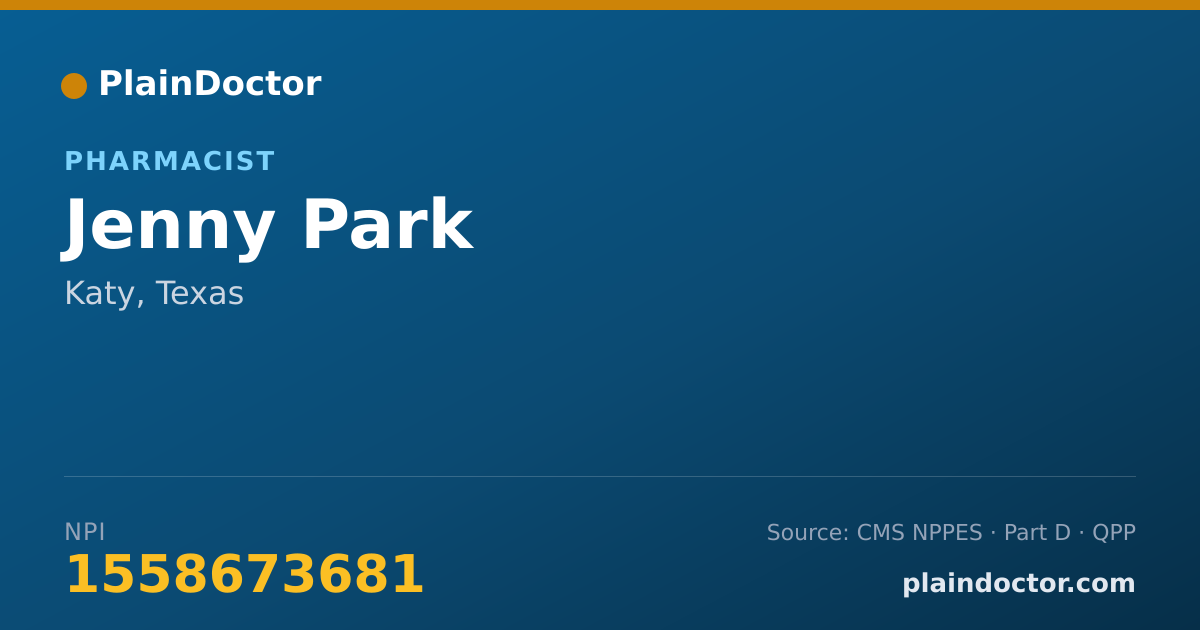 Shareable card for Jenny Park - Pharmacist, Katy, TX
