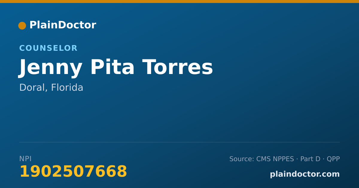 Shareable card for Jenny Pita Torres - Counselor, Doral, FL