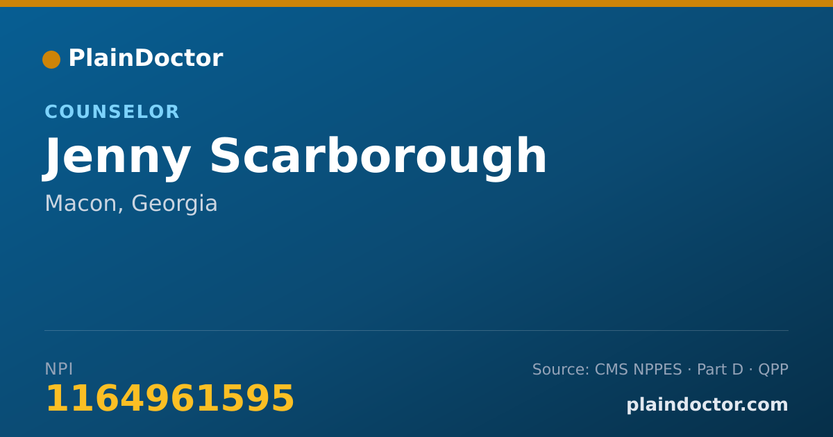 Shareable card for Jenny Scarborough - Counselor, Macon, GA