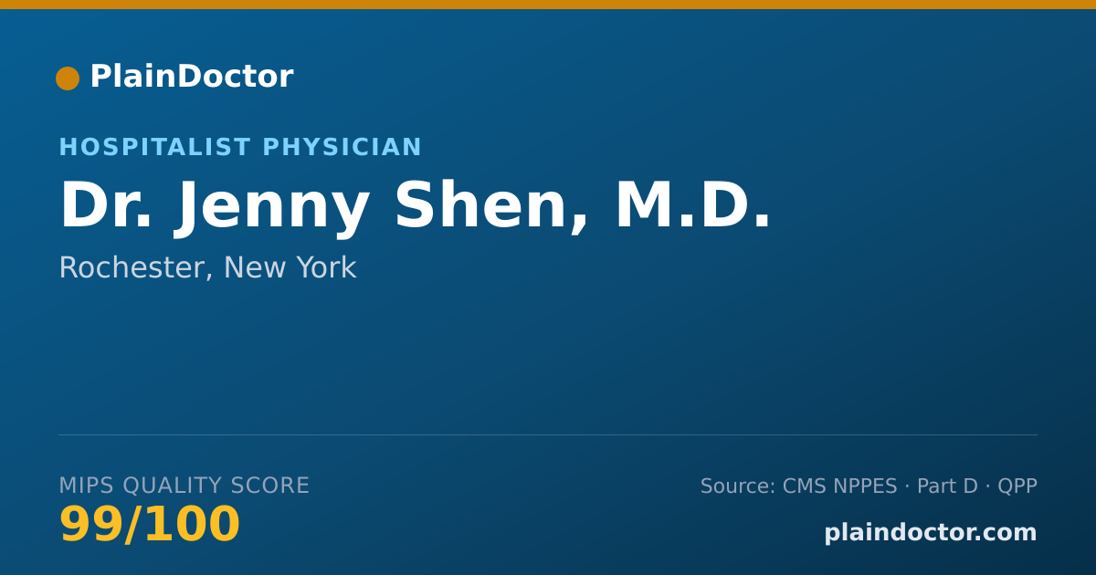 Shareable card for Jenny Shen, M.D. - Hospitalist Physician, Rochester, NY