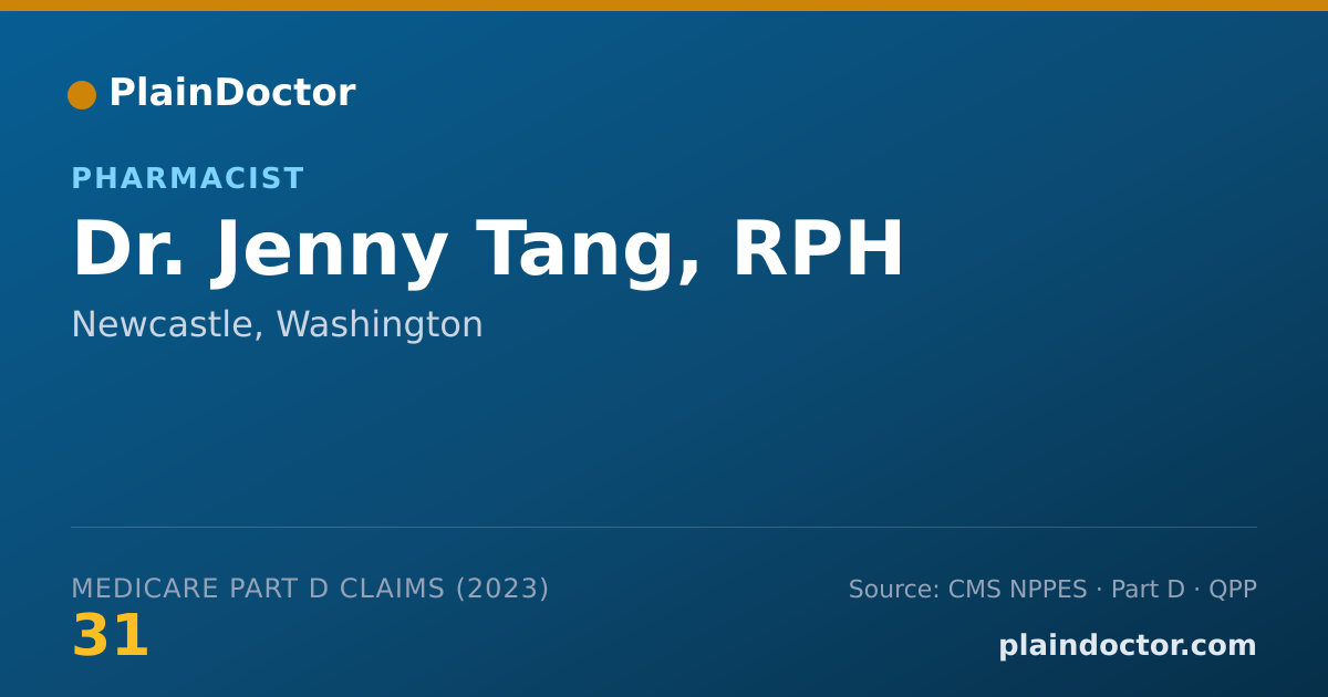 Shareable card for Jenny Tang, RPH - Pharmacist, Newcastle, WA