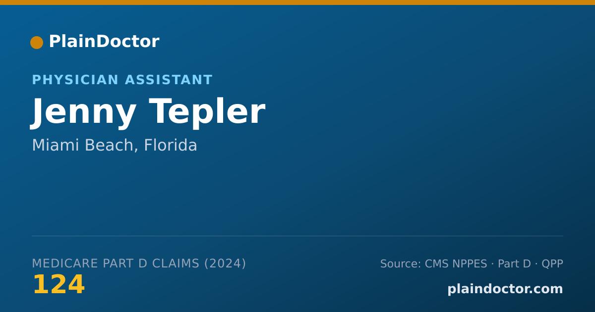 Shareable card for Jenny Tepler - Physician Assistant, Miami Beach, FL
