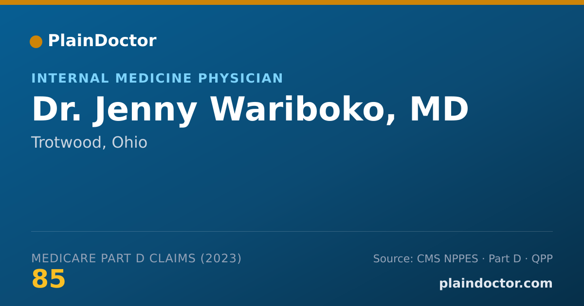 Shareable card for Jenny Wariboko, MD - Internal Medicine Physician, Trotwood, OH