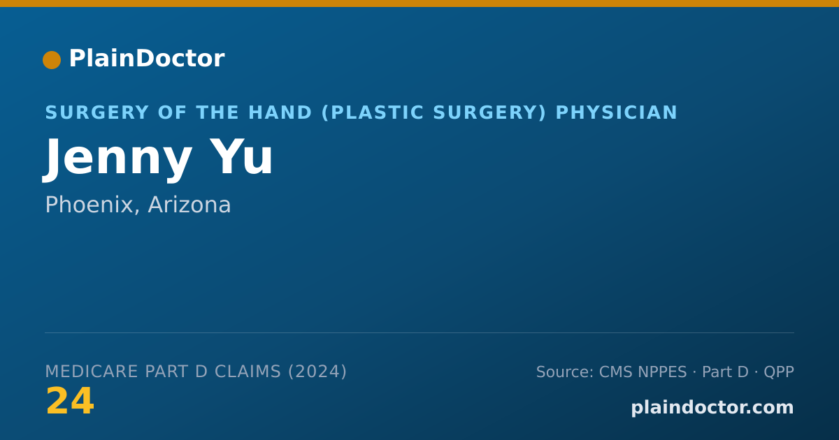 Shareable card for Jenny Yu - Surgery of the Hand (Plastic Surgery) Physician, Phoenix, AZ