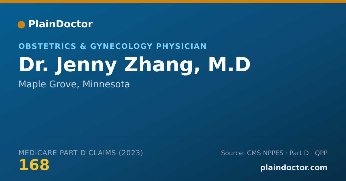 Shareable card for Jenny Zhang, M.D - Obstetrics & Gynecology Physician, Maple Grove, MN