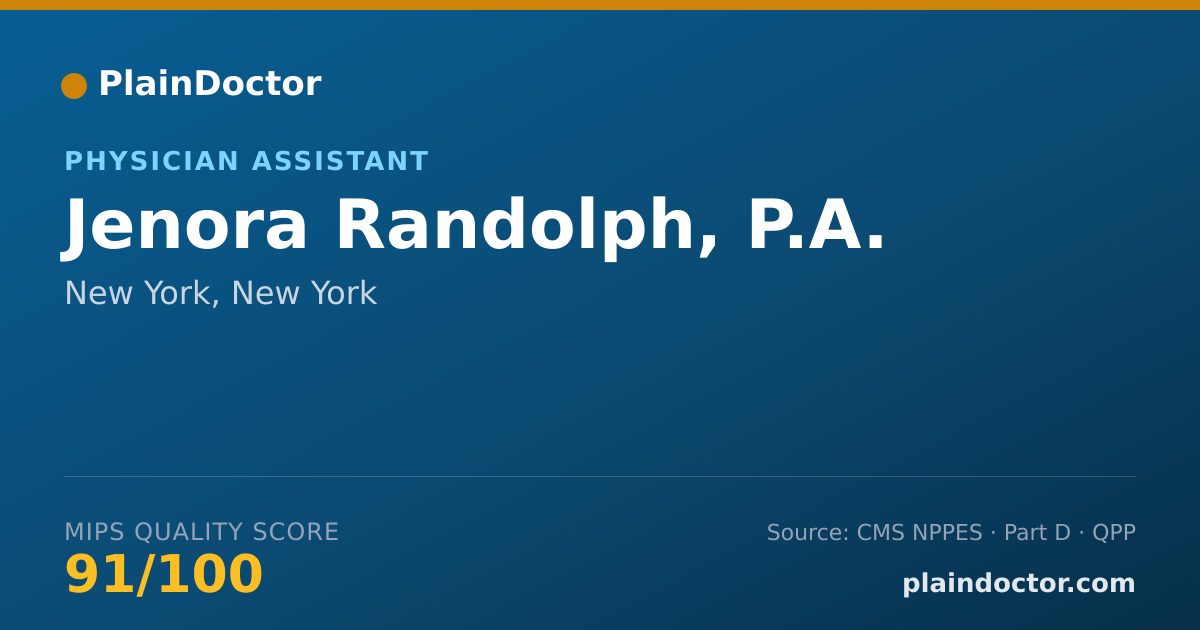 Shareable card for Jenora Randolph, P.A. - Physician Assistant, New York, NY