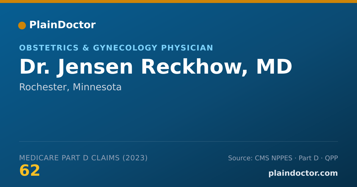 Shareable card for Jensen Reckhow, MD - Obstetrics & Gynecology Physician, Rochester, MN