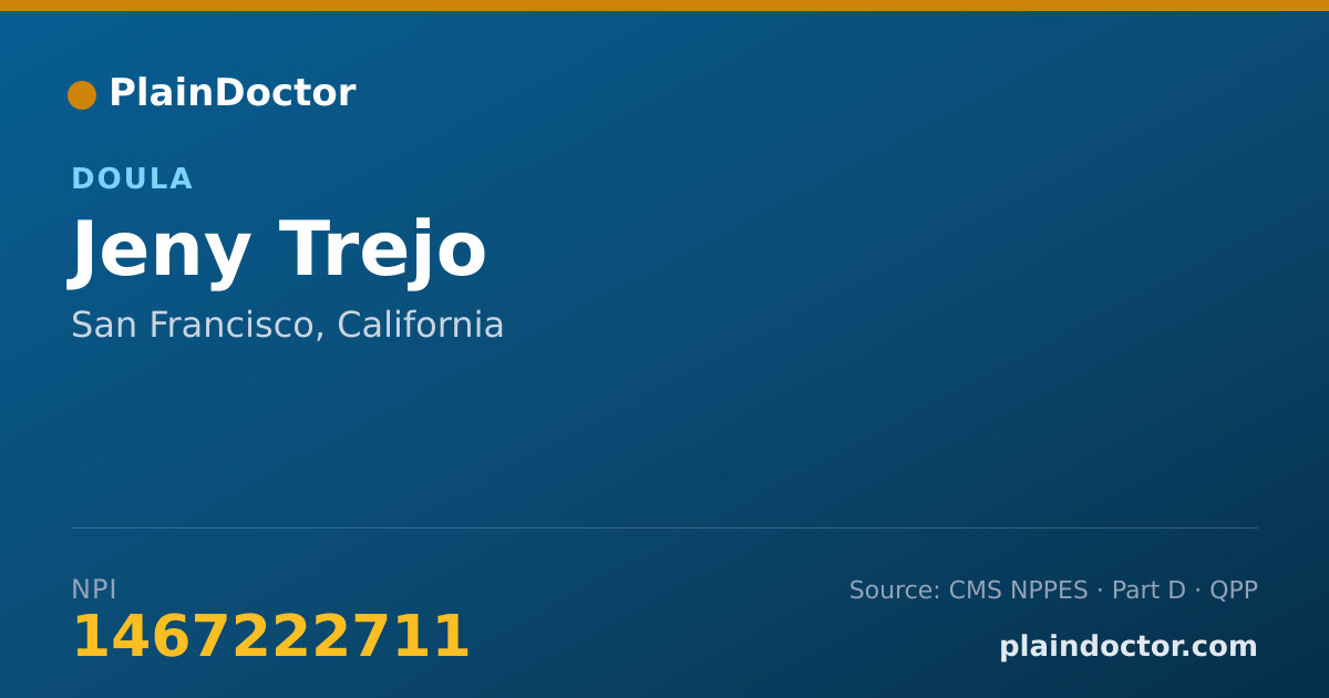 Shareable card for Jeny Trejo - Doula, San Francisco, CA