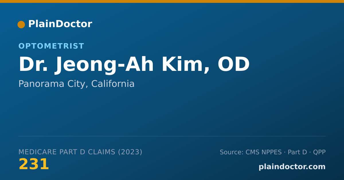 Shareable card for Jeong-Ah Kim, OD - Optometrist, Panorama City, CA