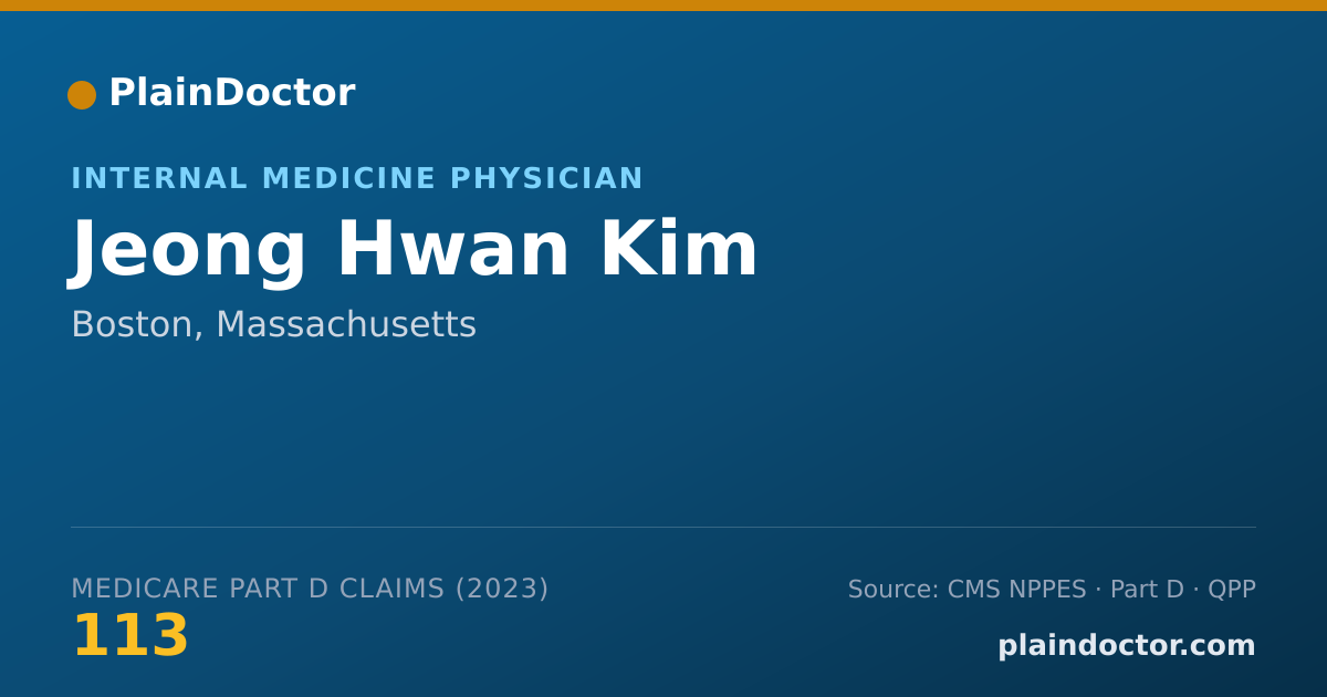 Shareable card for Jeong Hwan Kim - Internal Medicine Physician, Boston, MA