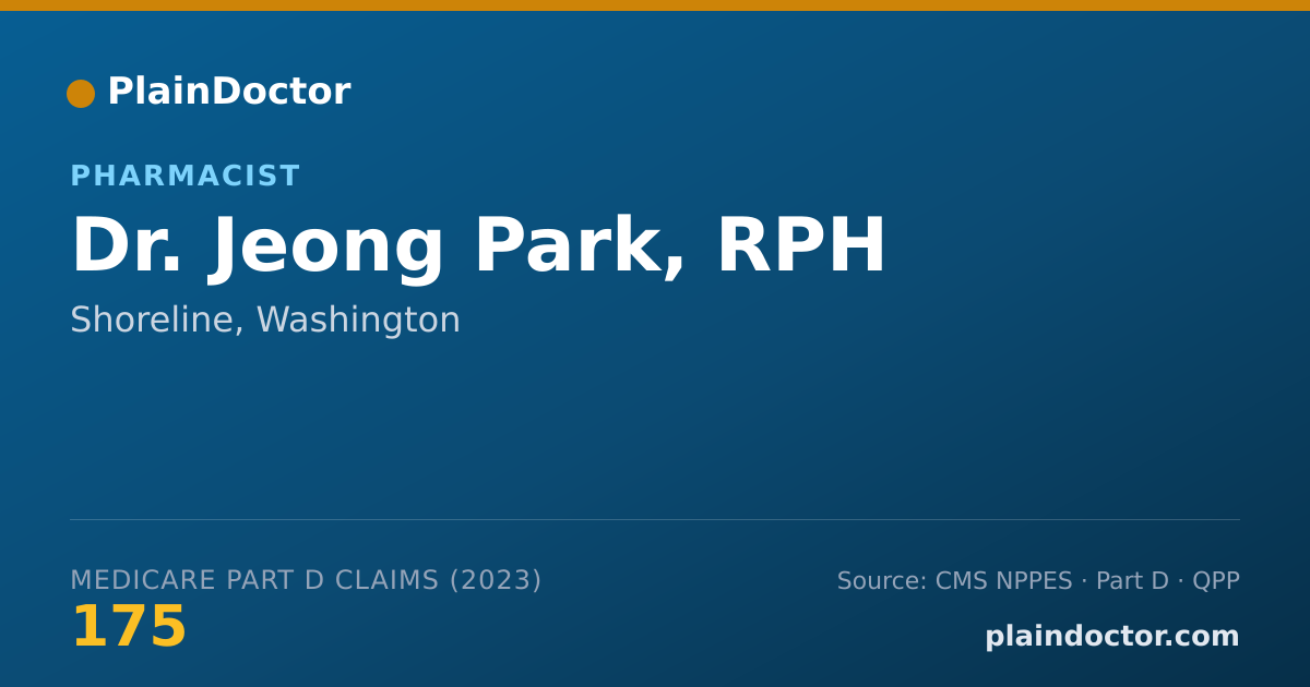 Shareable card for Jeong Park, RPH - Pharmacist, Shoreline, WA