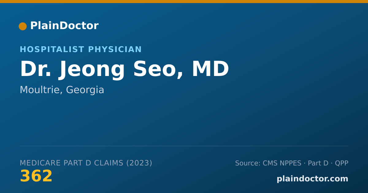 Shareable card for Jeong Seo, MD - Hospitalist Physician, Moultrie, GA