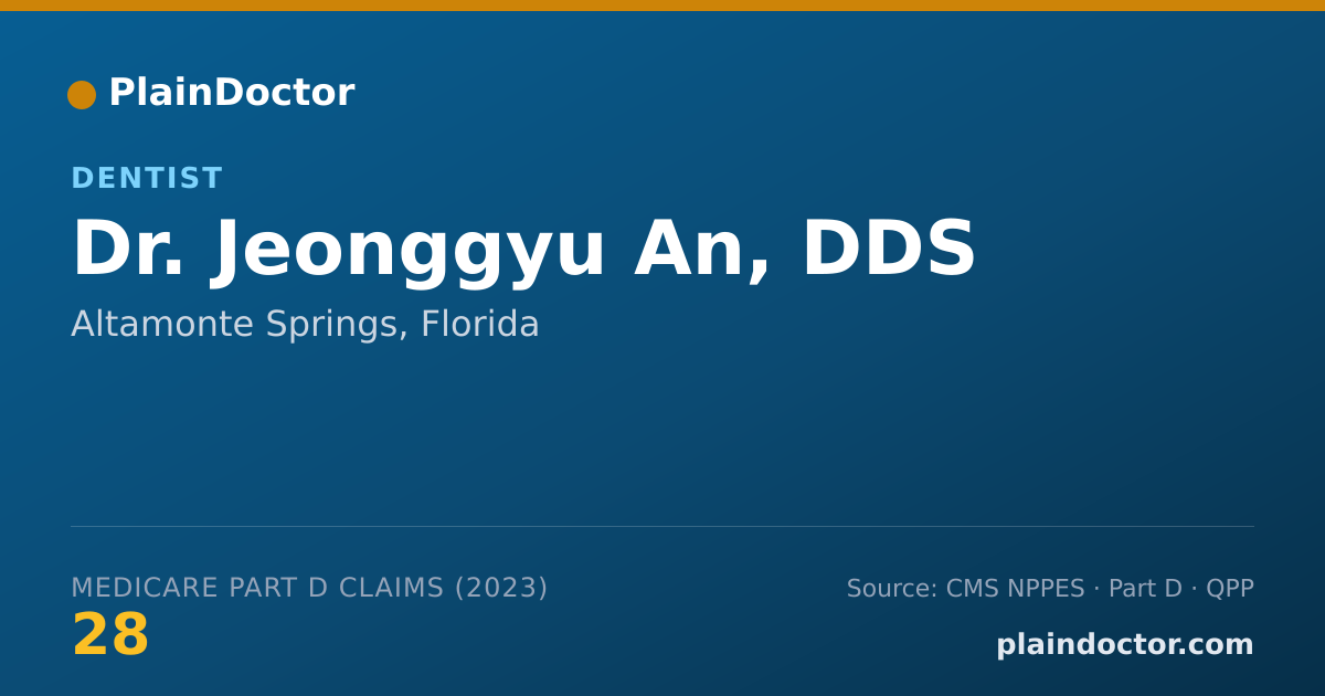 Shareable card for Jeonggyu An, DDS - Dentist, Altamonte Springs, FL