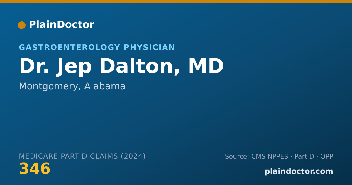 Shareable card for Jep Dalton, MD - Gastroenterology Physician, Montgomery, AL