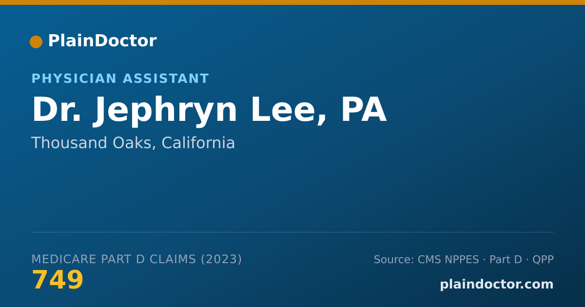 Shareable card for Jephryn Lee, PA - Physician Assistant, Thousand Oaks, CA