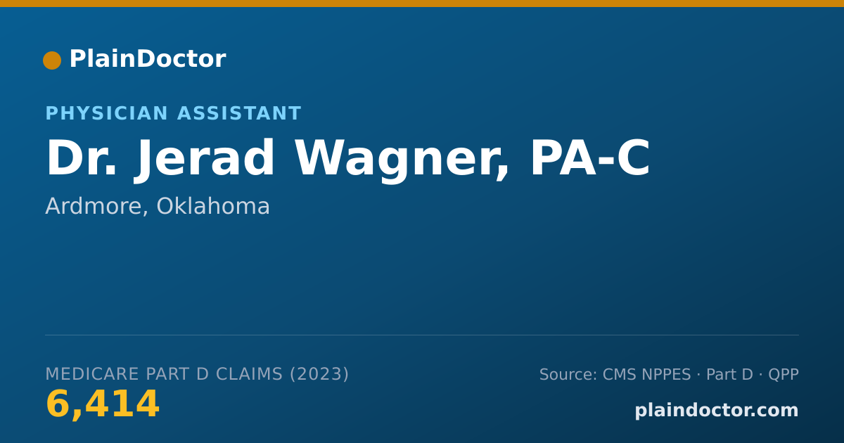 Shareable card for Jerad Wagner, PA-C - Physician Assistant, Ardmore, OK