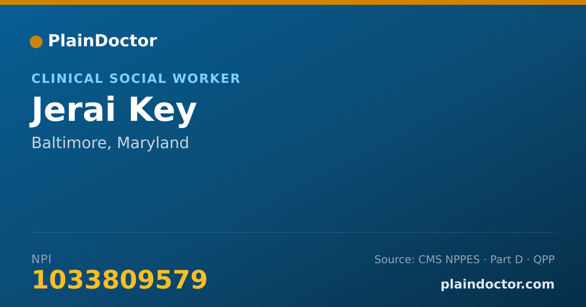 Shareable card for Jerai Key - Clinical Social Worker, Baltimore, MD