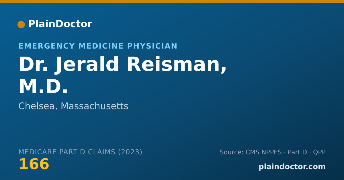 Shareable card for Jerald Reisman, M.D. - Emergency Medicine Physician, Chelsea, MA