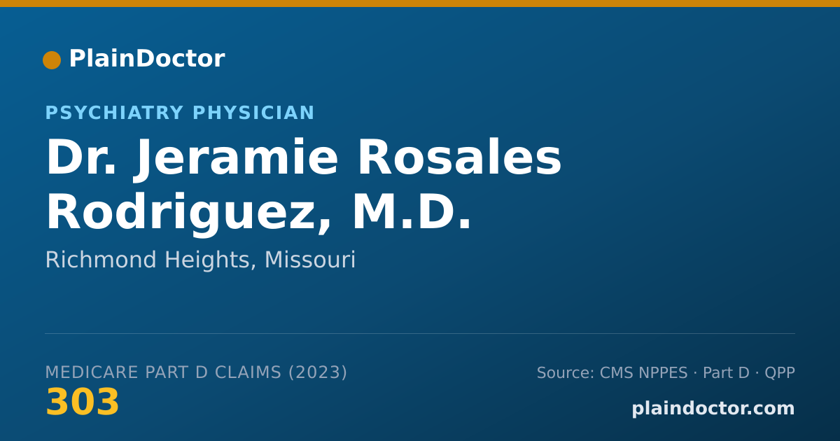 Shareable card for Jeramie Rosales Rodriguez, M.D. - Psychiatry Physician, Richmond Heights, MO