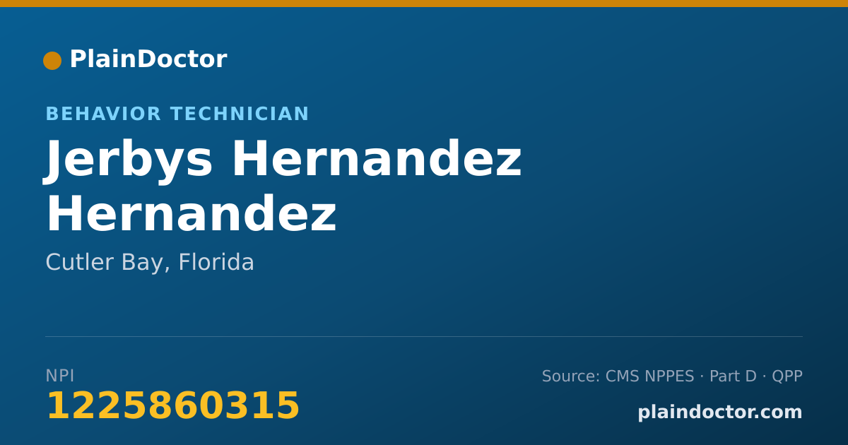 Shareable card for Jerbys Hernandez Hernandez - Behavior Technician, Cutler Bay, FL