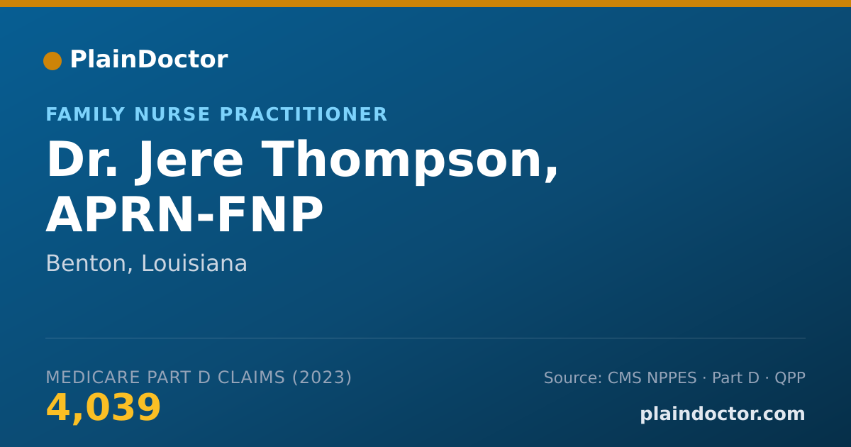 Shareable card for Jere Thompson, APRN-FNP - Family Nurse Practitioner, Benton, LA