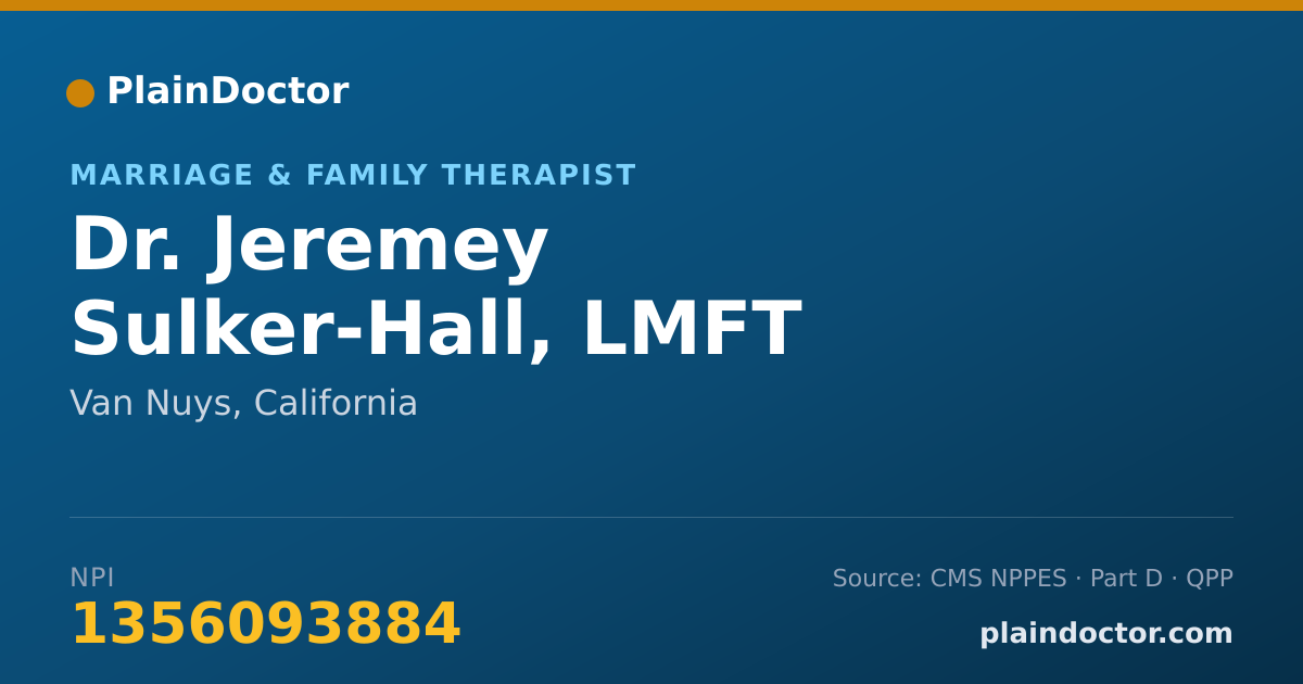 Shareable card for Jeremey Sulker-Hall, LMFT - Marriage & Family Therapist, Van Nuys, CA