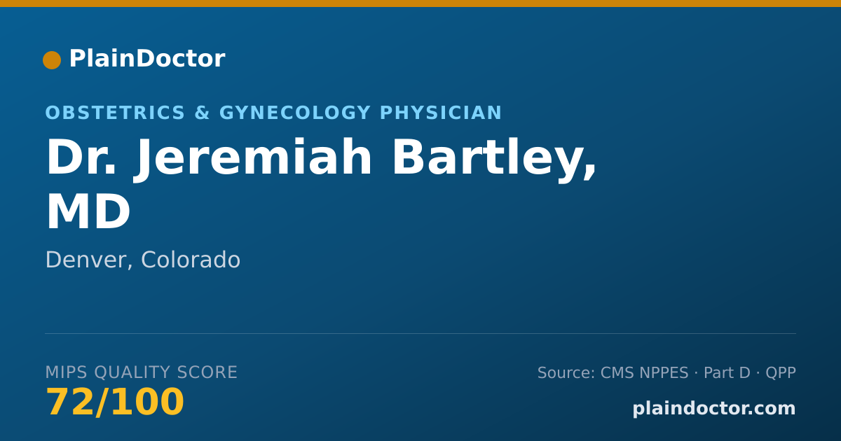 Shareable card for Jeremiah Bartley, MD - Obstetrics & Gynecology Physician, Denver, CO