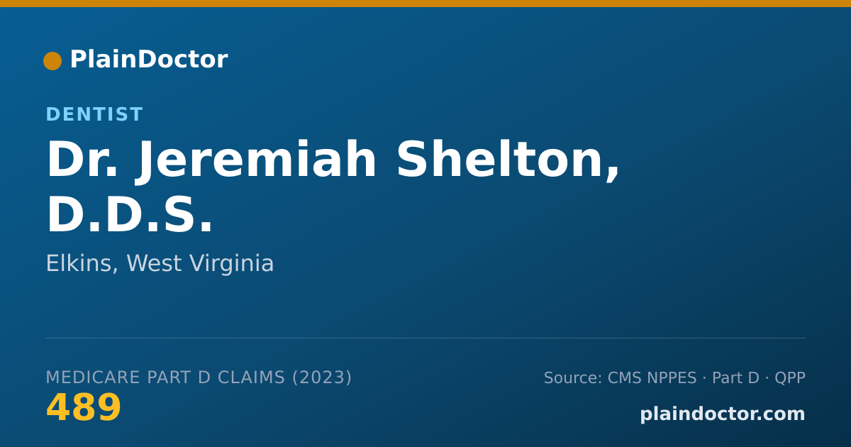 Shareable card for Jeremiah Shelton, D.D.S. - Dentist, Elkins, WV