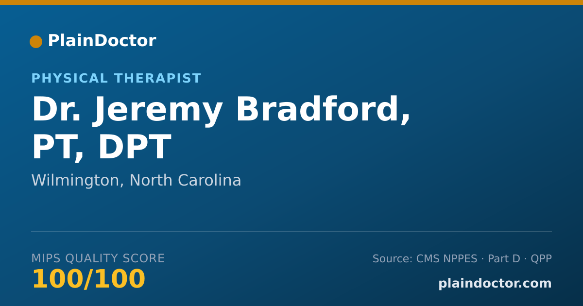 Shareable card for Jeremy Bradford, PT, DPT - Physical Therapist, Wilmington, NC