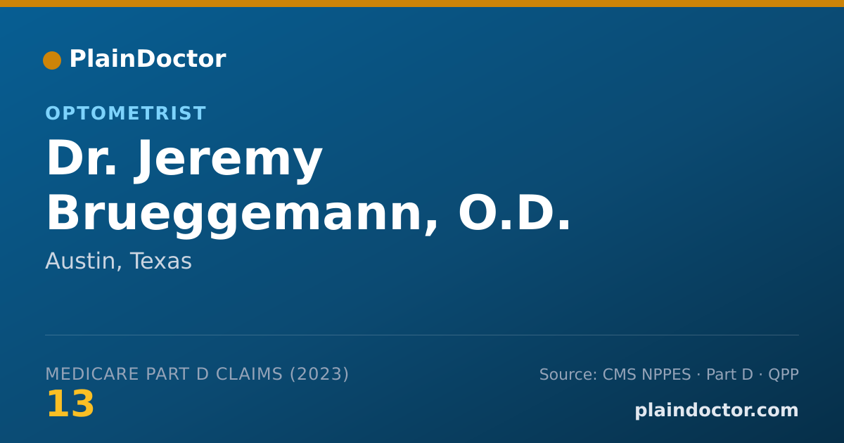 Shareable card for Jeremy Brueggemann, O.D. - Optometrist, Austin, TX