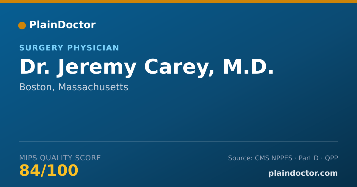 Shareable card for Jeremy Carey, M.D. - Surgery Physician, Boston, MA