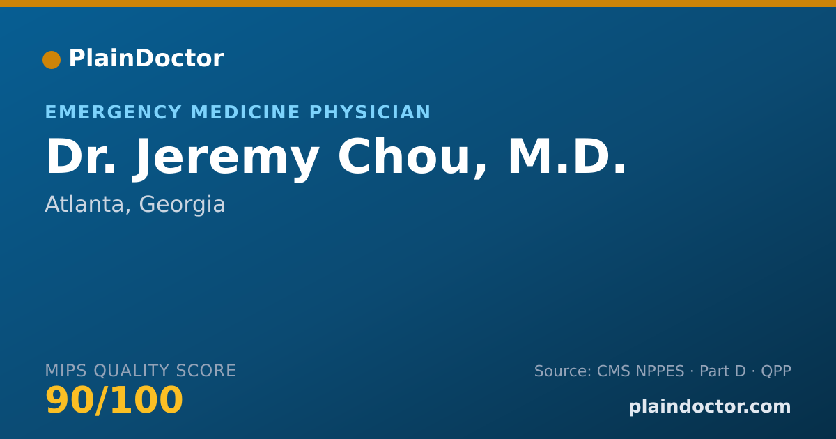 Shareable card for Jeremy Chou, M.D. - Emergency Medicine Physician, Atlanta, GA
