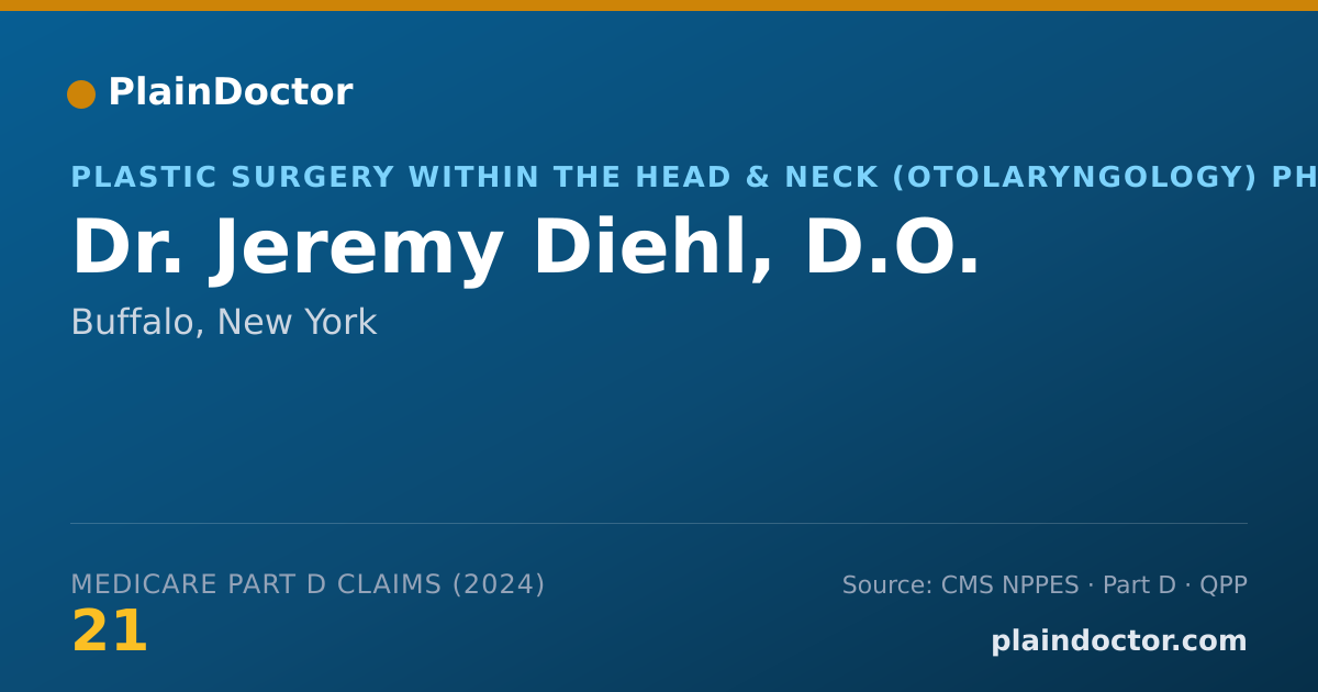 Shareable card for Jeremy Diehl, D.O. - Plastic Surgery within the Head & Neck (Otolaryngology) Physician, Buffalo, NY