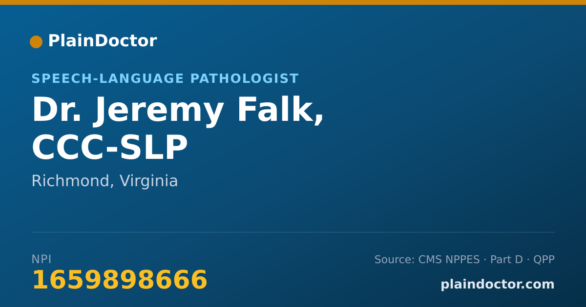 Shareable card for Jeremy Falk, CCC-SLP - Speech-Language Pathologist, Richmond, VA