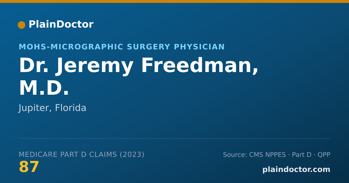Shareable card for Jeremy Freedman, M.D. - MOHS-Micrographic Surgery Physician, Jupiter, FL